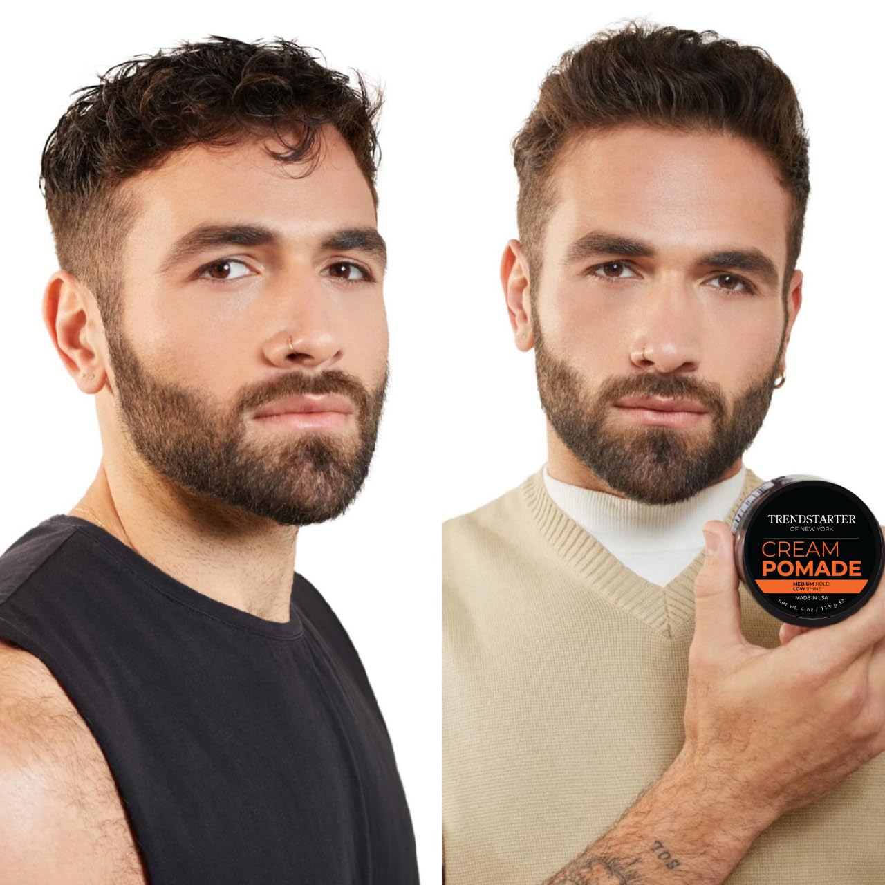 TRENDSTARTER - CREAM POMADE (4oz) - Medium Hold - Low Shine - Water-Based All-Day Hold Premium Hair Styling Pomade Putty Products Beauty & Personal Care TRENDSTARTER