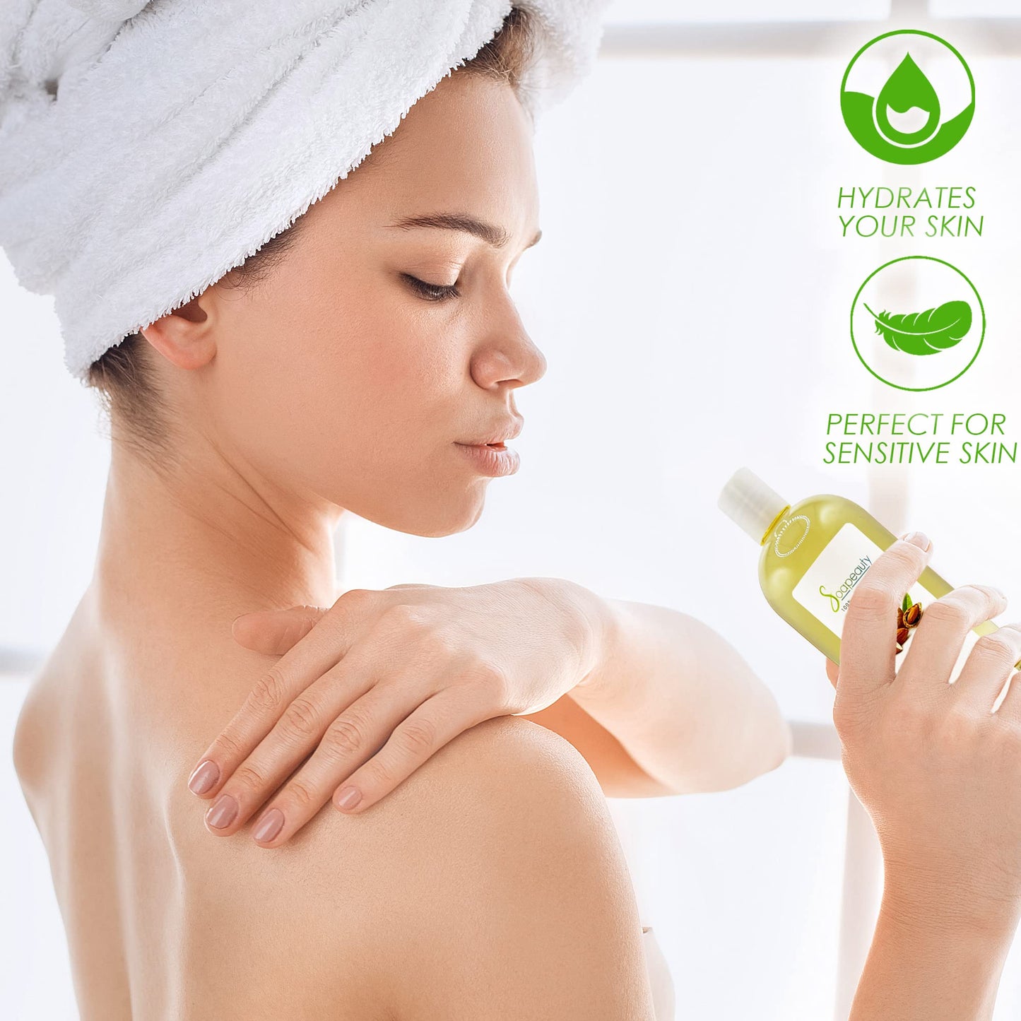 Soapeauty Sweet Almond Oil Cold Pressed Refined USDA Organic | 100% Pure & Natural Available in Bulk | Carrier for Essential Oils, Massage, Skin Beauty & Personal Care Soapeauty