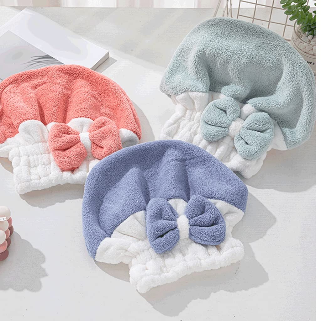 HIONJIN Dry Hair Cap Women's Double-Layer Thickened Quick-Drying Two-Color Baotou Scrub Hair Shower Cap(E) Beauty and Personal Care HIONJIN