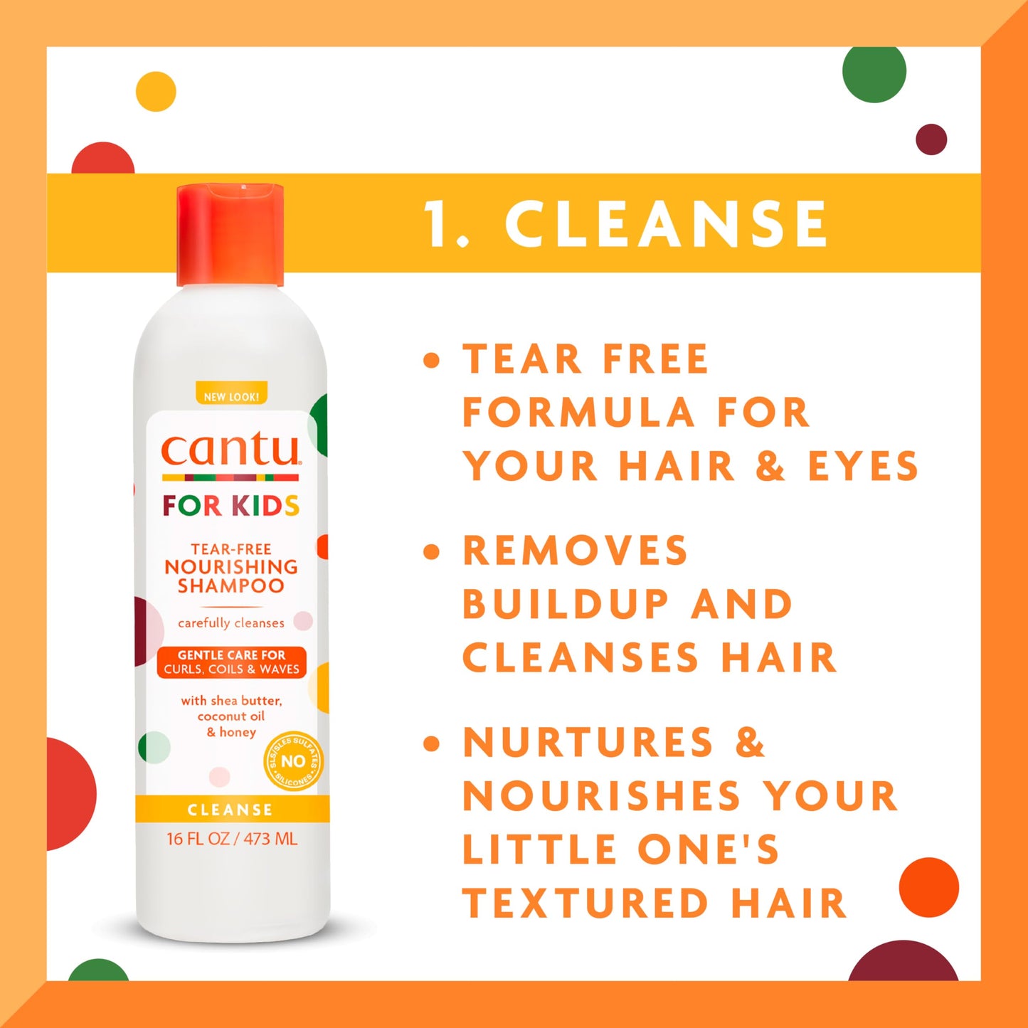 Cantu Care for Kids Haircare Regimen Set with Large Size Shampoo + Conditioner + Detangler + Leave-In Conditioner (Pack of 4) Beauty & Personal Care Cantu
