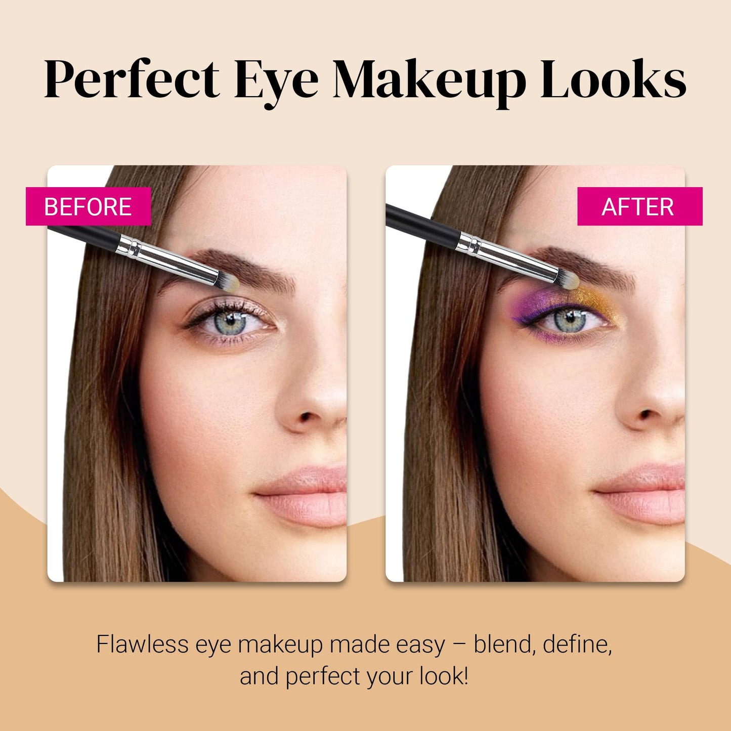 KESHIMA Professional Eye Makeup Brushes Set with Eyeshadow & Blending Brush, Smudge, Angled Crease, Pencil, Angled Eyeliner and Bent Eyeliner Beauty & Personal Care KESHIMA