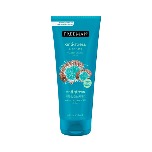 Freeman Anti-Stress Clay Mask, Dead Sea Mineral Face Mask, Lavender & Sea Salt Balance & Calm Skin, Unclog Pores, Facial Mask For All Skin Types, No Beauty & Personal Care Freeman