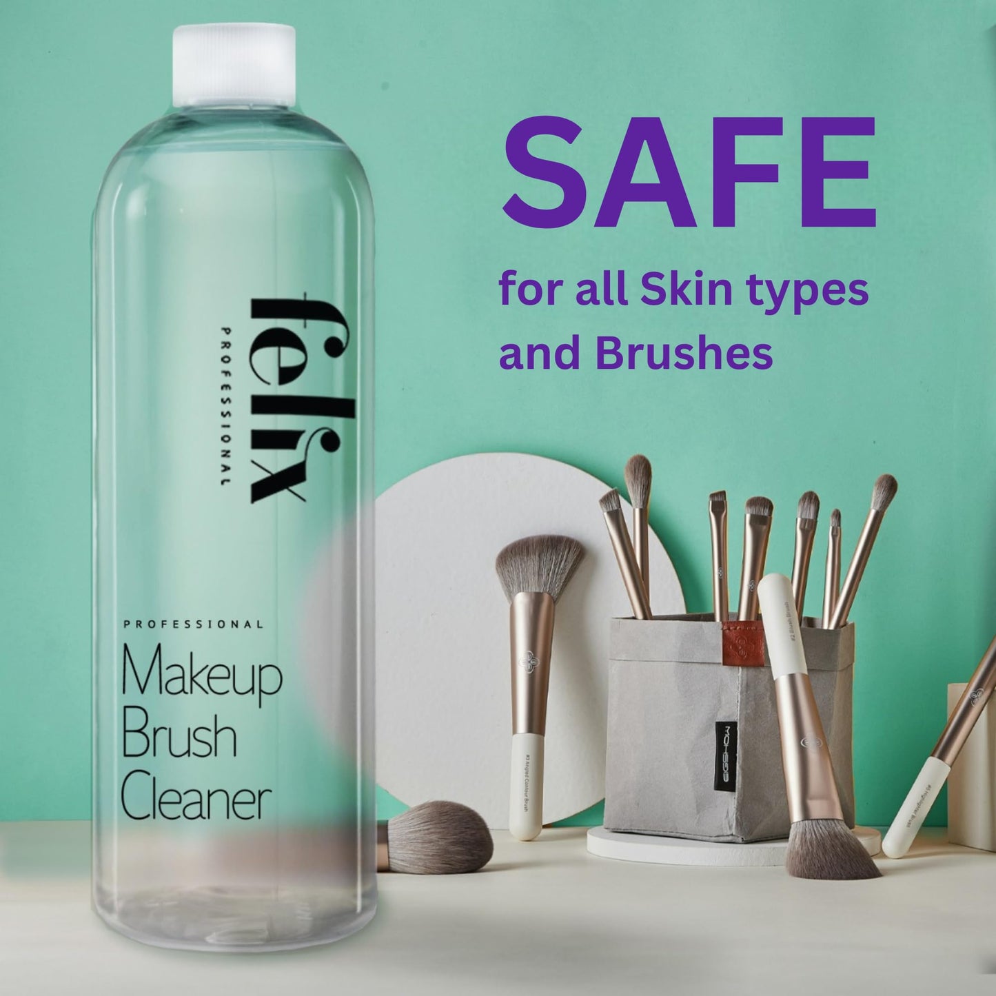 Felix Professional Makeup Brush Cleaner - Deep clean Rinse Free Quick Dry - Ideal for Cleaning and Odorizing Natural and Synthetic Make-up Brushes (16 Beauty & Personal Care Felix Professional