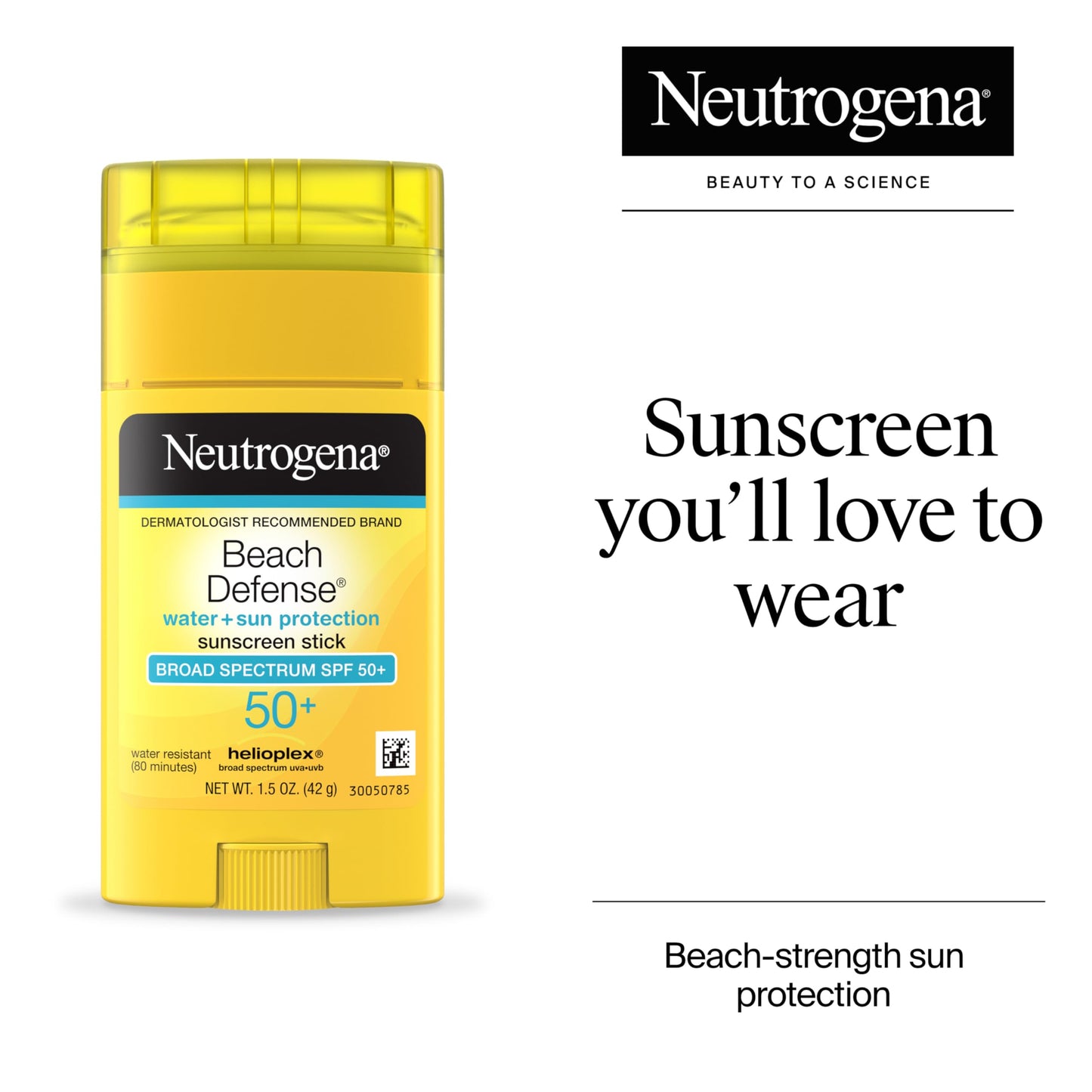 Neutrogena Beach Defense Sunscreen Stick SPF 50, Broad Spectrum Sun Protection for Face & Body, Water-Resistant, Non-Greasy Formula, Travel Size Beauty & Personal Care Neutrogena