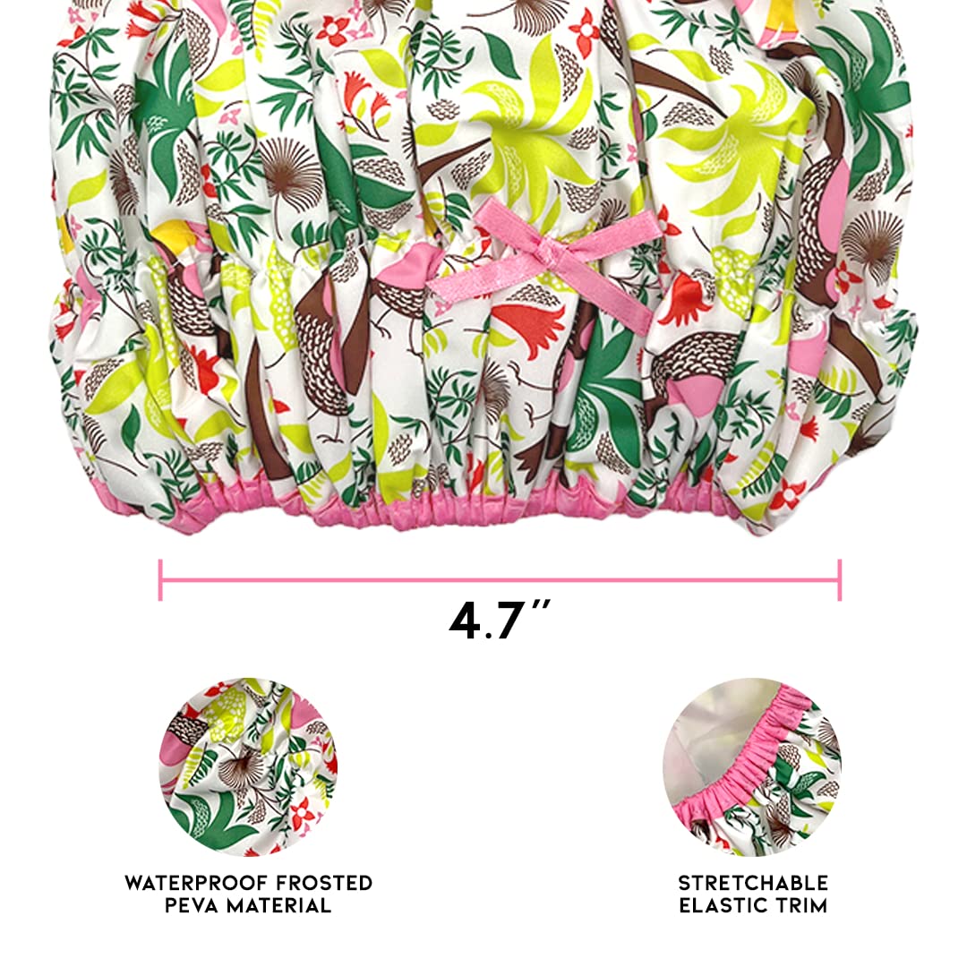 Reusable Bath & Shower Cap Lined, Oversized Waterproof Shower Caps Large Designed for all Hair Lengths with PEVA Lining & Elastic Band Stretch Hem Beauty & Personal Care Betty Dain