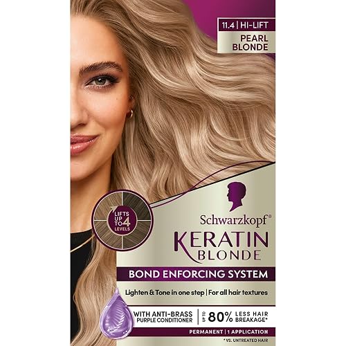 Schwarzkopf Keratin Blonde Hair Dye, 11.4 High Lift Pearl Blonde, Professional Quality Permanent Hair Color, Bond Enforcing System, Pre-Color Serum Beauty & Personal Care Schwarzkopf