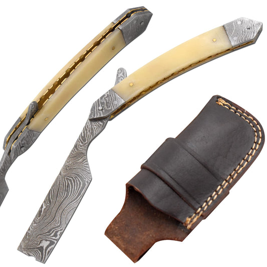 Old Ram Straight Razor - Straight Edge-Razor Sharp High Hardness Real Damascus Steel Cutthroat Straight Edge-Blade - Barber Razor (332) Beauty and Personal Care Old Ram