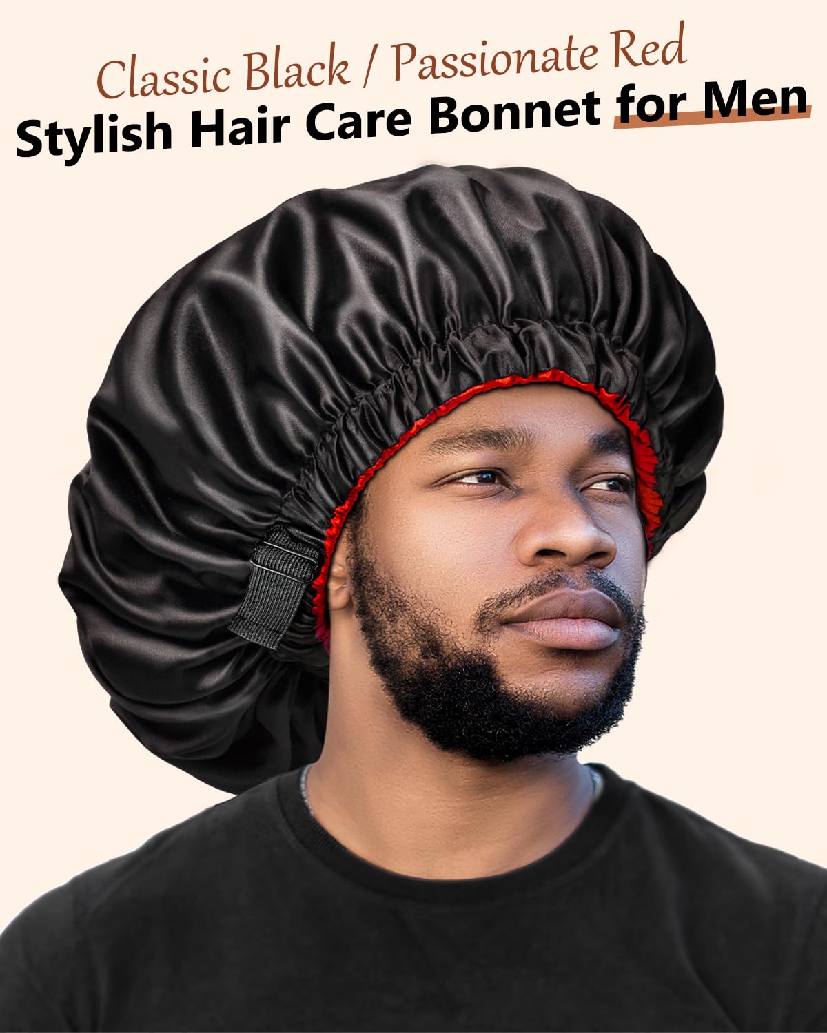 mikimini Satin Bonnet for Men and Women, Reversible Double Layer Sleeping Bonnet for Hair Braids with Anti-slip Adjustable Elastic Band Super Soft Beauty & Personal Care mikimini