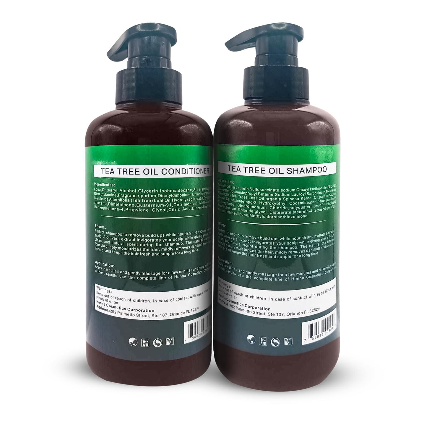 Henna Cosmetics Tea Tree Oil Shampoo & Conditioner Kit, Sulfate Paraben Free, 16.9 fl oz Beauty & Personal Care HENNA COSMETICS CYPRI