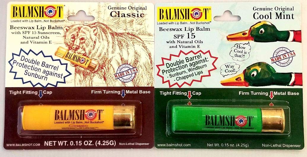 BALMSHOT Lip Balm Two Pack of Classic & Cool Mint Beauty & Personal Care Balmshot