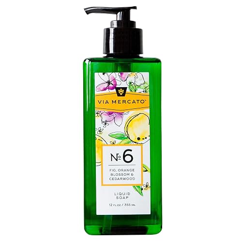 Via Mercato Liquid Soap, Shea Butter Enriched (12 oz), No. 6 - Fig, Orange Blossom & Cedarwood Beauty & Personal Care Via Mercato