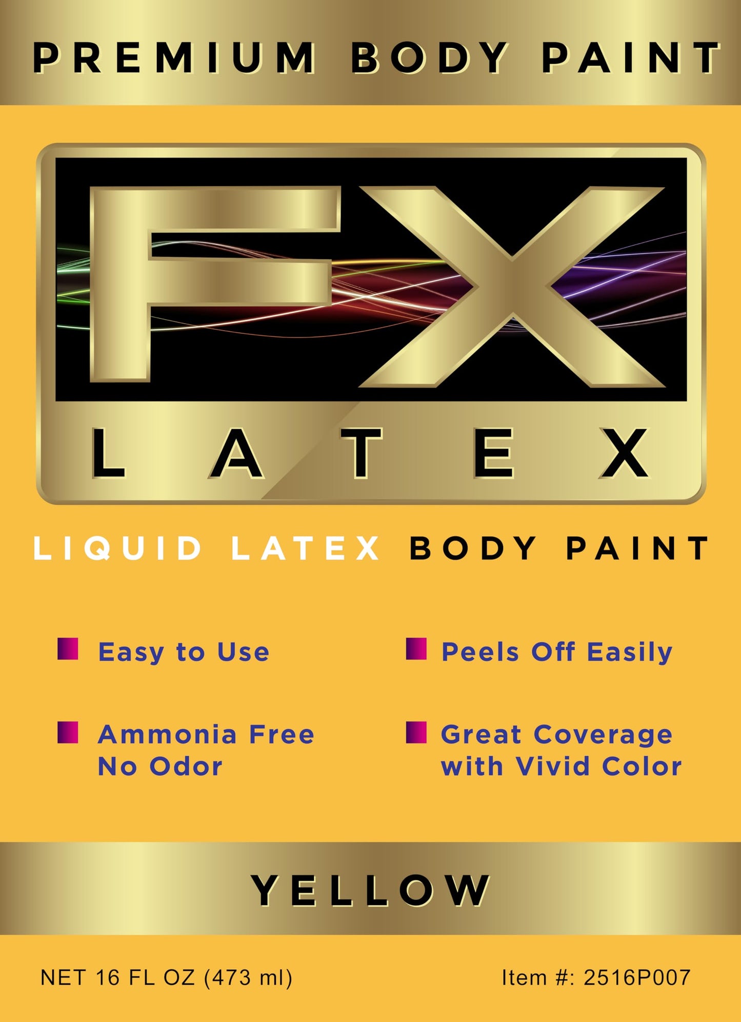 Liquid Latex - Face and Body Paint, Ammonia Free, Easy On and Off, Cosplay Makeup, Create Professional Monster, Zombie Arts 16 Oz (Yellow) Beauty & Personal Care Liquid Latex Fashions