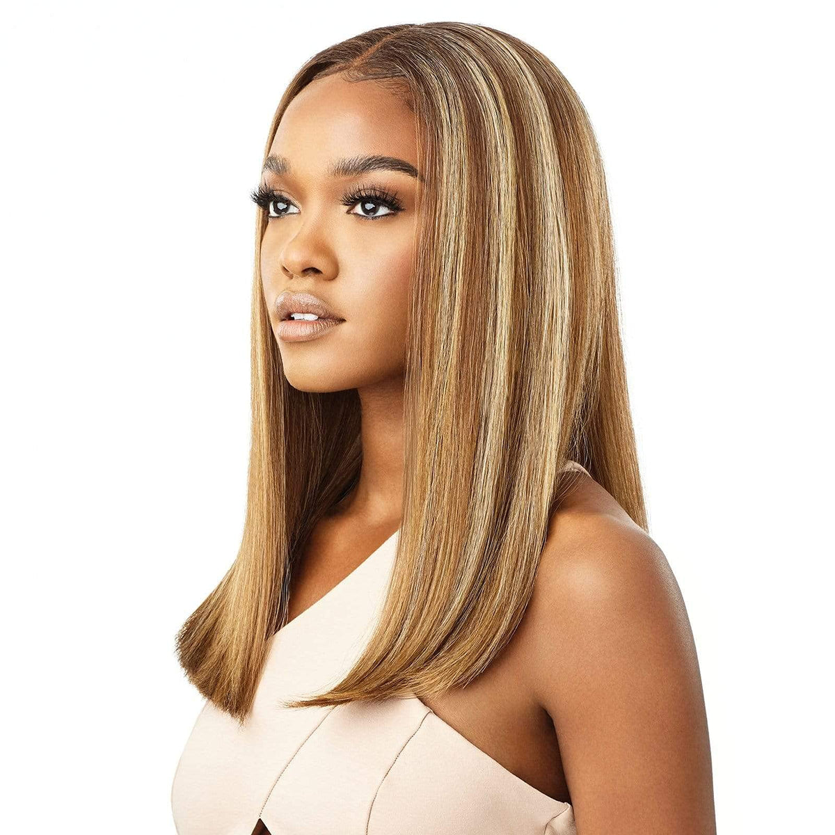 Outre Perfect Hair Line Synthetic 13x4 Faux Scalp Lace Front Wig - LINETTE (Chocolate Swirl)