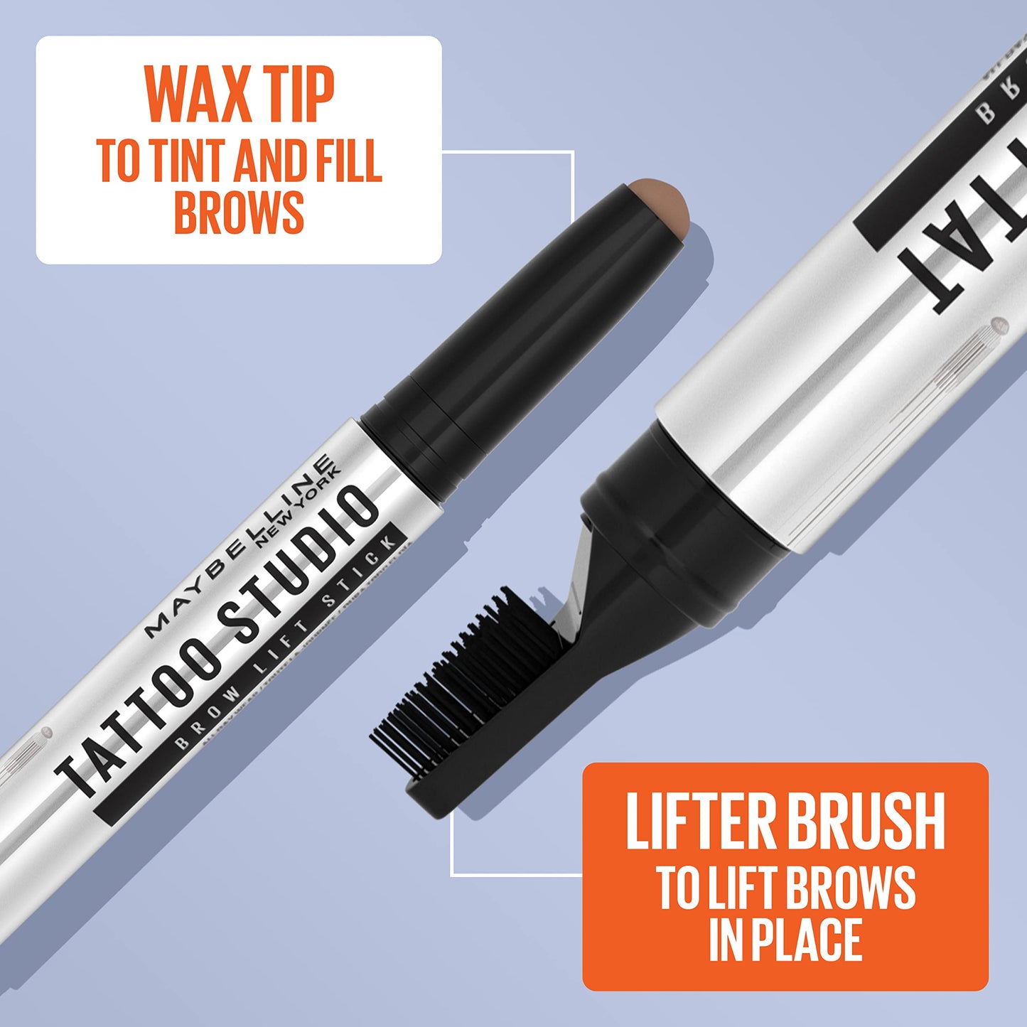 Maybelline TattooStudio Brow Lift Stick Makeup with Tinted Wax Conditioning Complex, Soft Brown, 1 Count Beauty & Personal Care MAYBELLINE