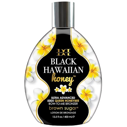Brown Sugar Double Dark Black Hawaiian Honey Tanning Lotion, Ultra Advanced 500X Black Bronzer with Queen Honeybee Complex & Hawaiian Extracts, 13.5 Beauty & Personal Care Brown Sugar