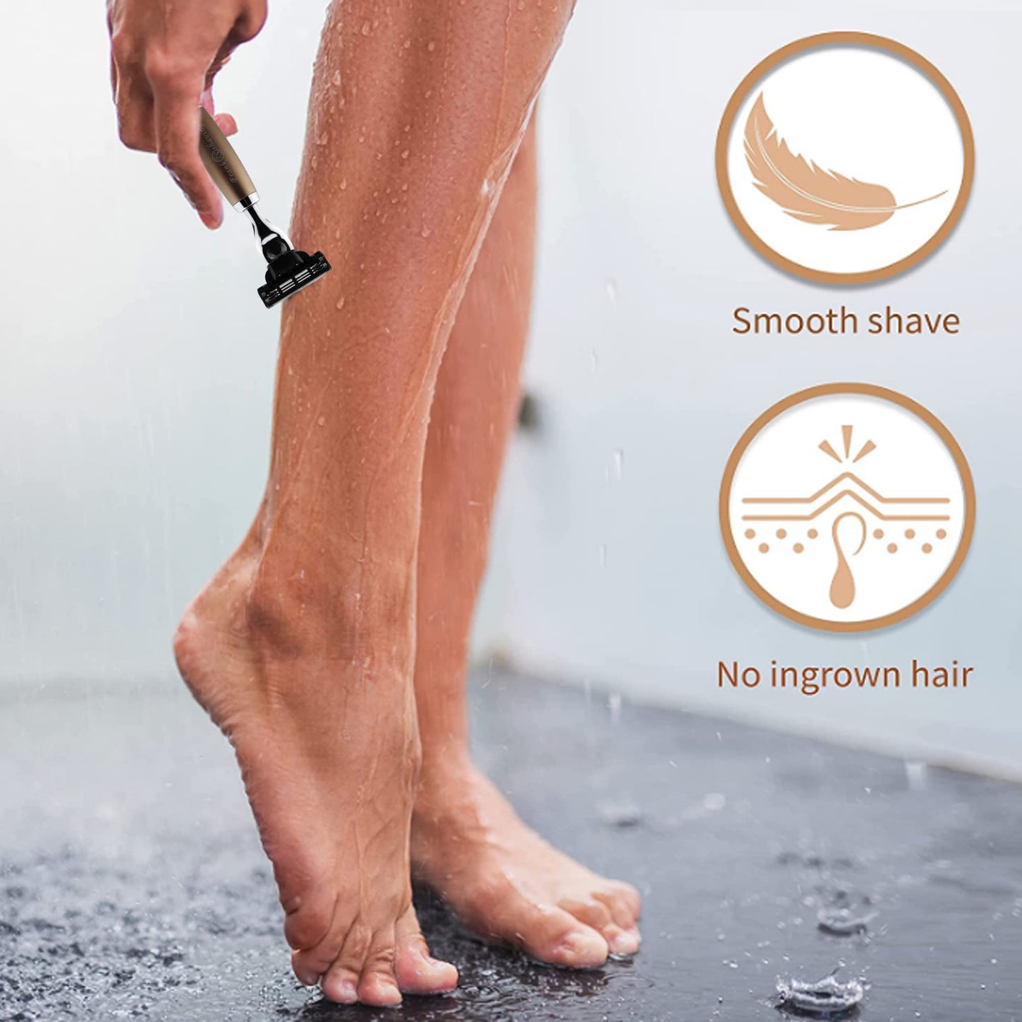 Frank FS shaving Razor for Women and Men, 3 Blade Razor with Metal Razor with Exquisite Handle,Unisex Intimate Grooming Razors Bikini Trimmer Beauty and Personal Care Frank FS shaving