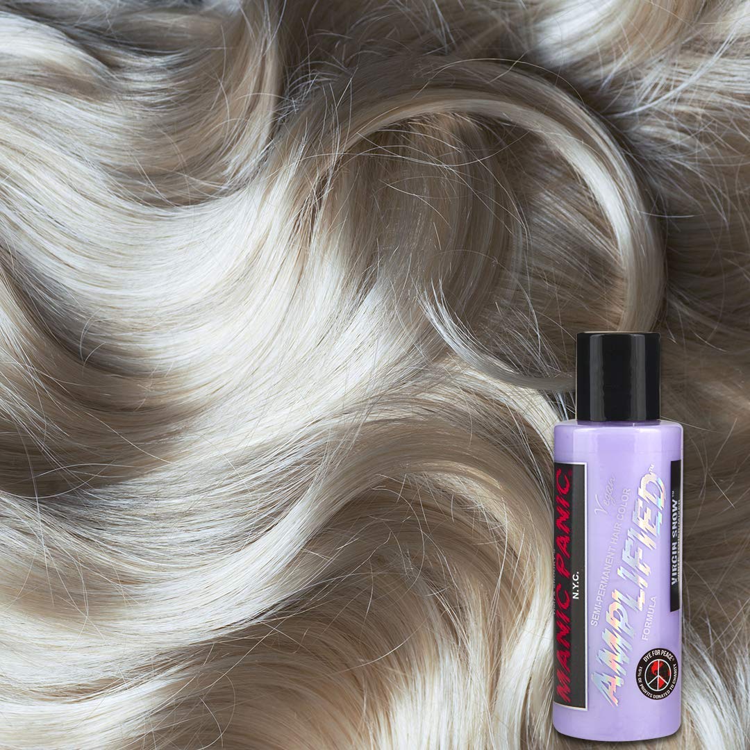 MANIC PANIC Virgin Snow Blonde Toner - Amplified - Semi-Permanent Blue-Tinted Toner for Blondes or Bleached Hair - Removes Brassiness (4oz) Beauty & Personal Care MANIC PANIC