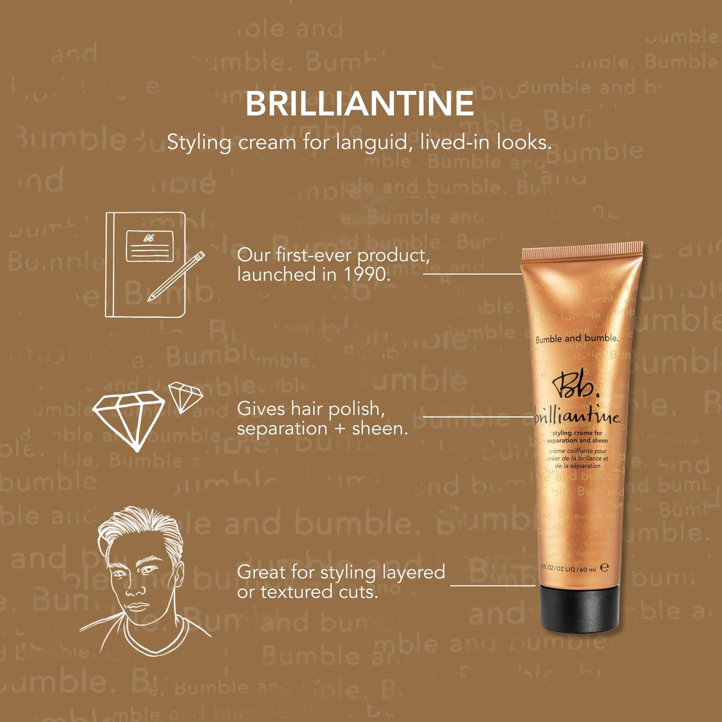 Bumble and bumble. Brilliantine Styling Cream | For Separation and Sheen | With Castor Oil, 2 Fl Oz Beauty & Personal Care Bumble and bumble.