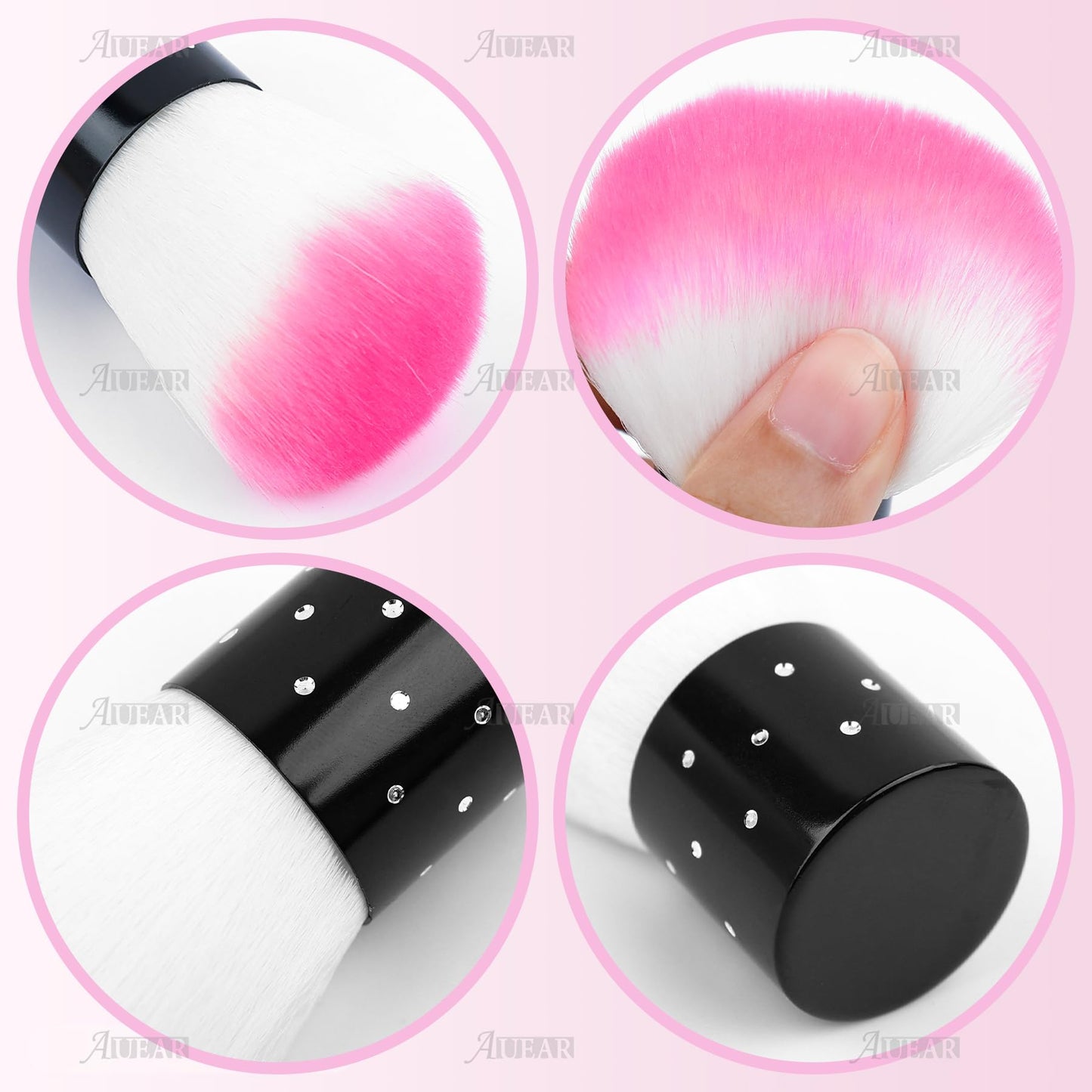 AUEAR, 4 Pack Multicolor Nail Powder Brush Dust Brushes Art Cleaner Cleaning Tools for Women and Girls Beauty & Personal Care AUEAR