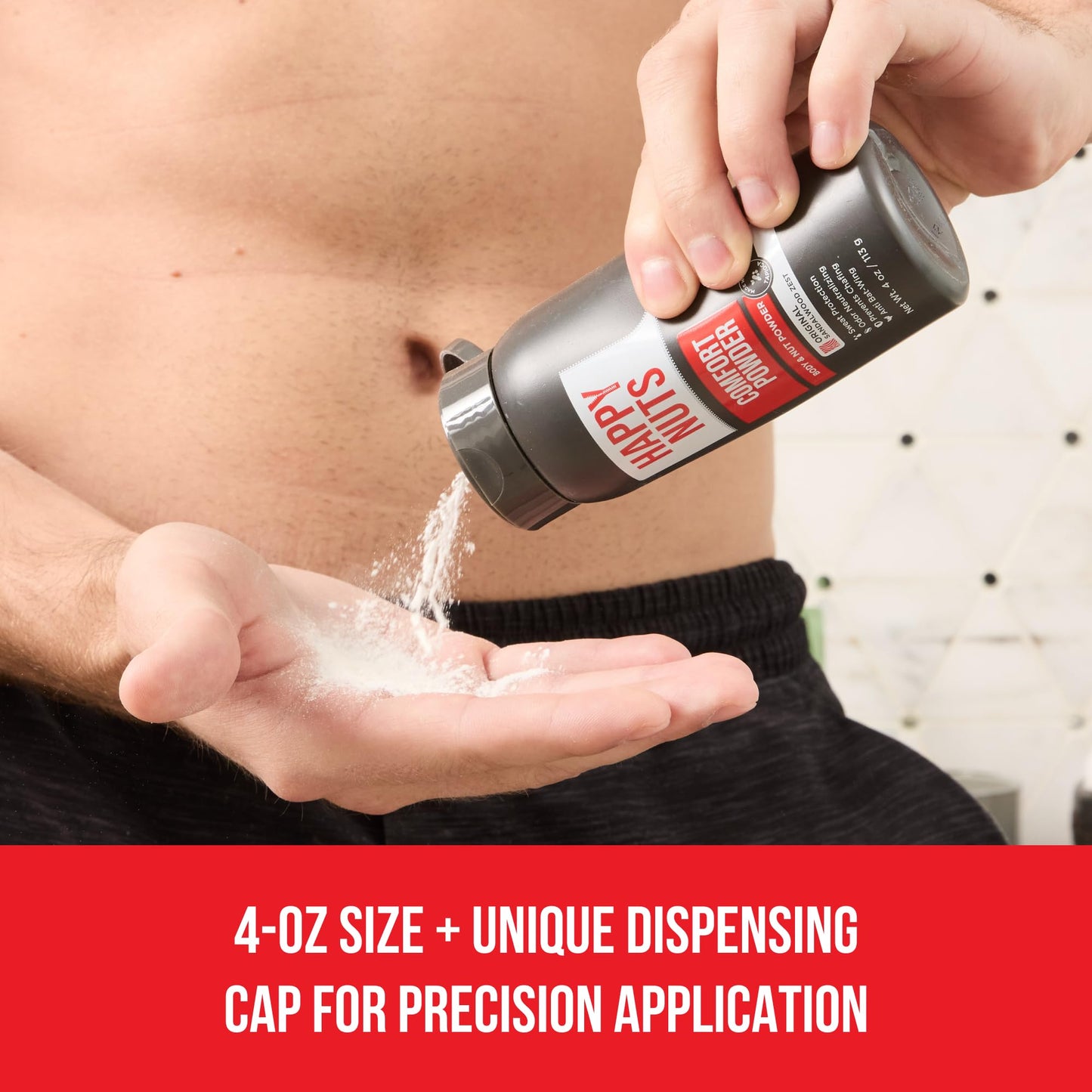 HAPPY NUTS Comfort Powder Deodorant For Men: Anti-Chafing, Sweat and Odor Control for Jock Itch, Aluminum-Free, Ultimate Gift for Men's Private Parts Beauty and Personal Care HAPPY NUTS