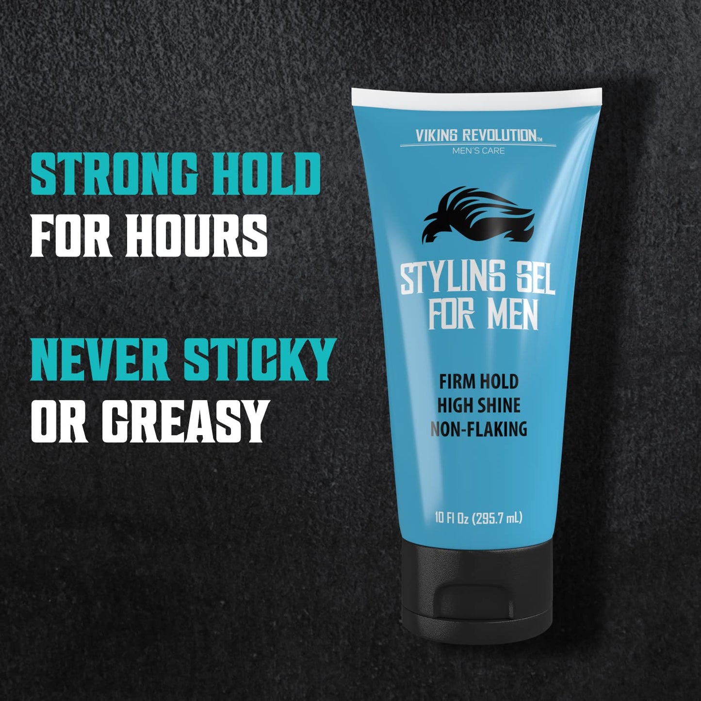 Hair Gel for Men Strong Hold - Mens Hair Gel Extra Strength - Styling Gel for Hair Clear Hair Gel - Firm Hold Gel Hair High Shine Non-Flaking Curly Beauty & Personal Care Viking Revolution