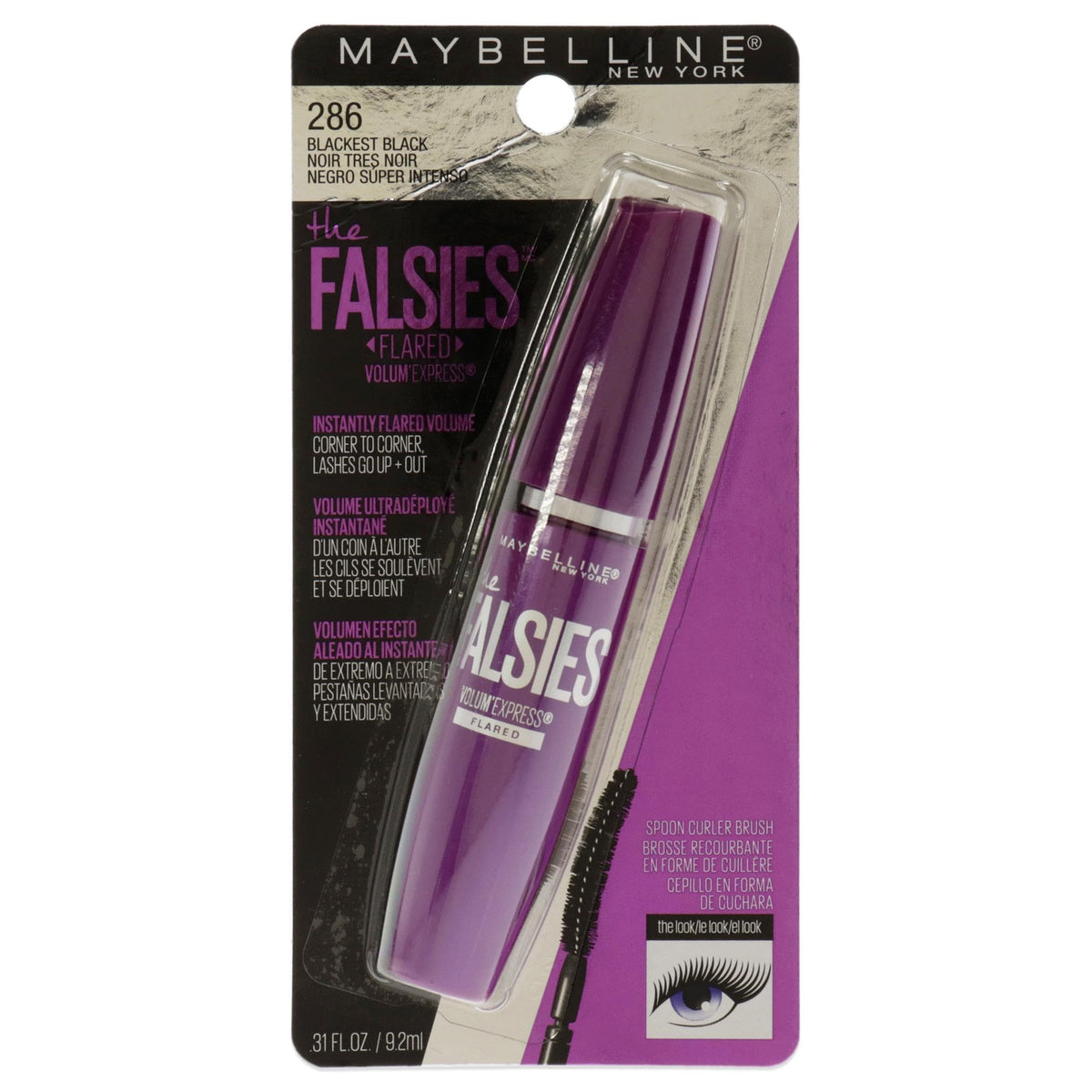 Maybelline New York Makeup Volum' Express The Falsies Flared Washable Mascara, Blackest Black, 0.31 Fl Oz (Pack of 1) Beauty & Personal Care MAYBELLINE