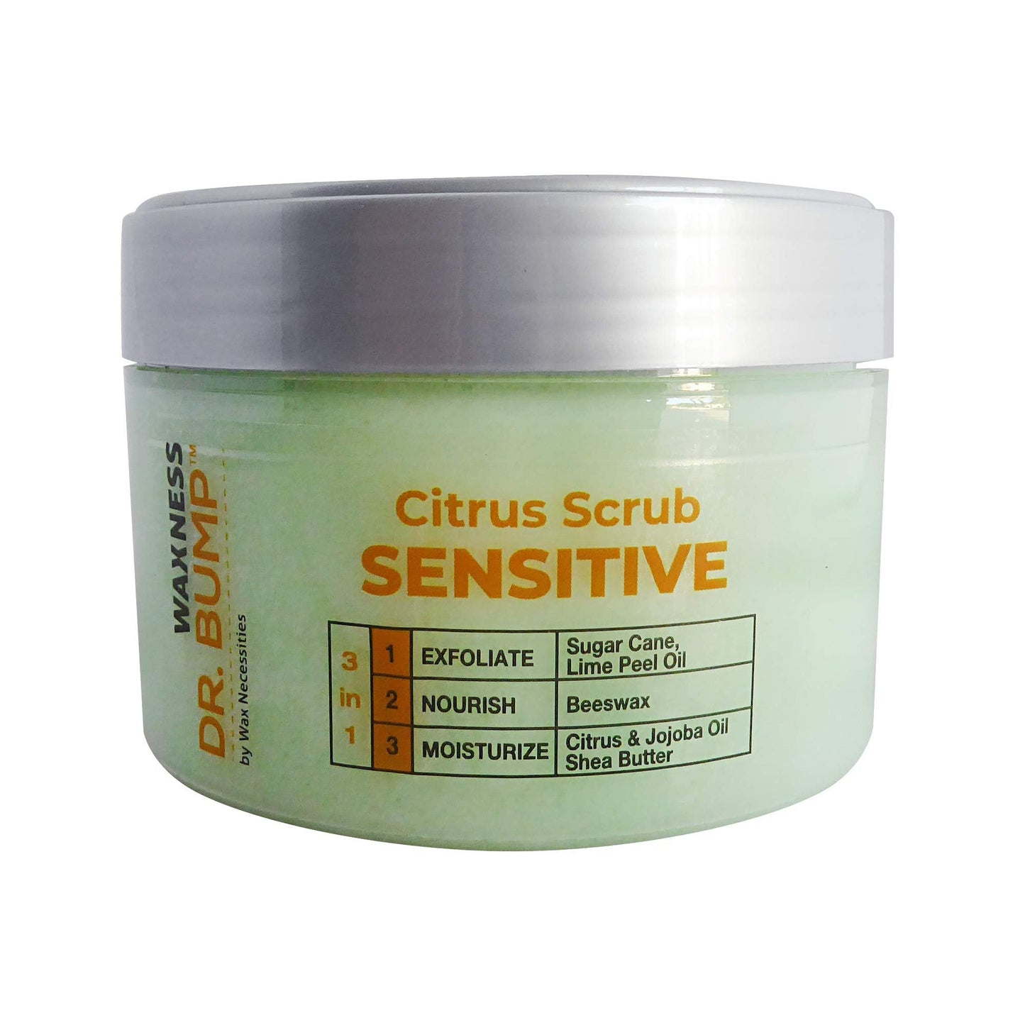 Waxness Dr. Bump Citrus Sensitive Exfoliating Scrub - Professional Pre & Post Wax Care - 8.8 oz (250 g) - Made in Italy Beauty and Personal Care Waxness