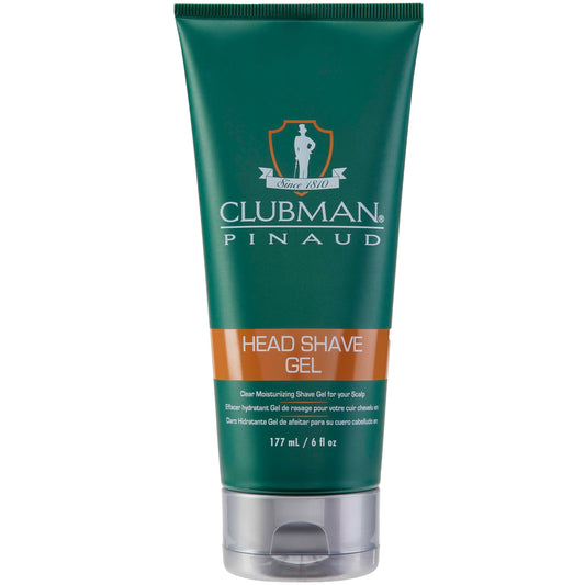 Clubman Pinaud Head Shave Gel for Men - Clear Moisturizing Shaving Gel for Men, Hydrating Facial Hair for Sensitive Skin, Barber Supplies, 6 fl oz Beauty & Personal Care Clubman