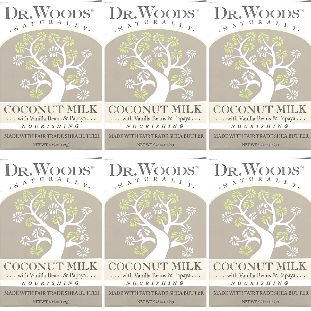 Dr. Woods Coconut Milk Shea Butter Soap, 5.25 oz (Pack of 6) Beauty & Personal Care Dr. Woods