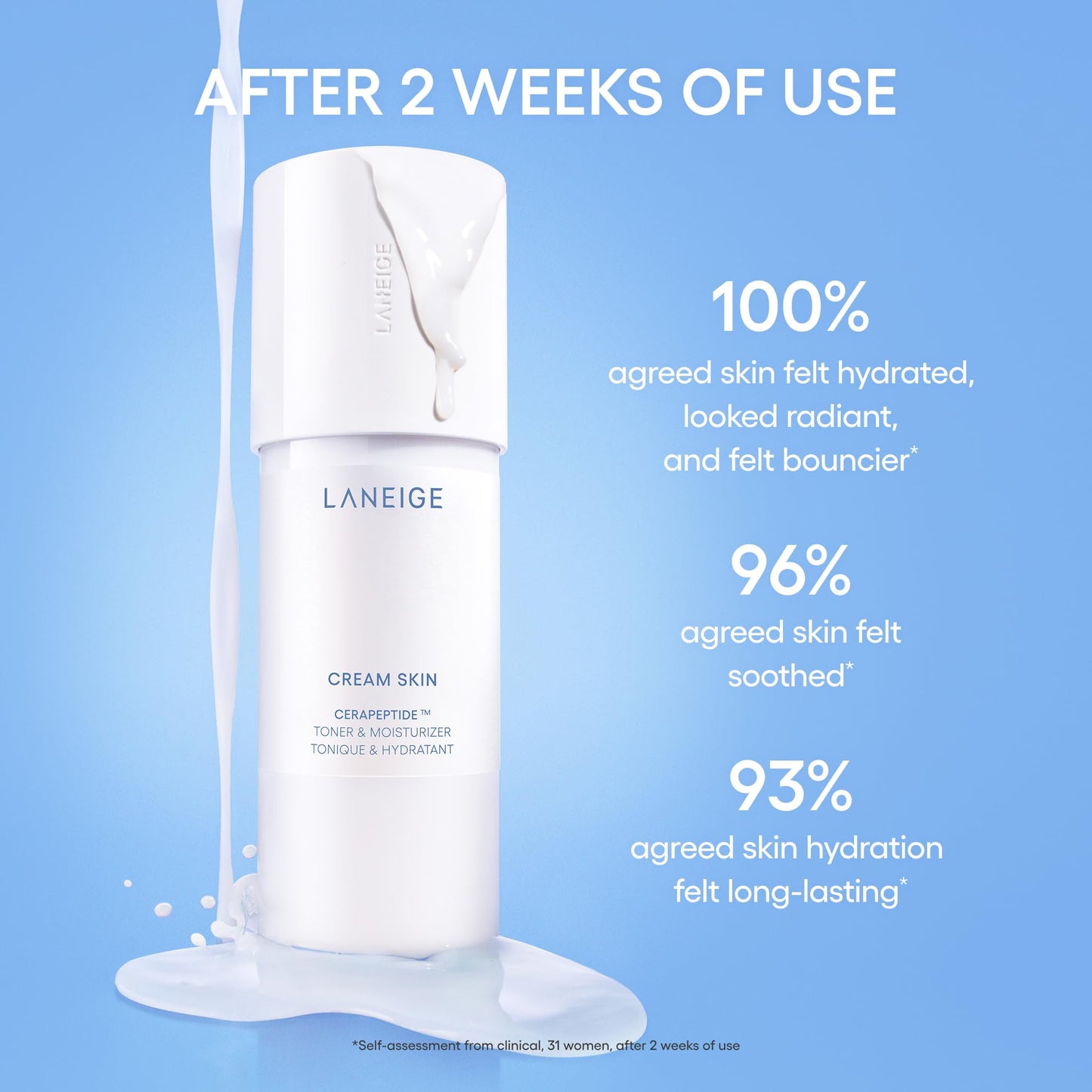 LANEIGE Cream Skin Face Hydrating Milky Toner: Lightweight Refillable Korean Toner & Moisturizer with Ceramides & Peptides for Soothing Hydration Beauty and Personal Care LANEIGE