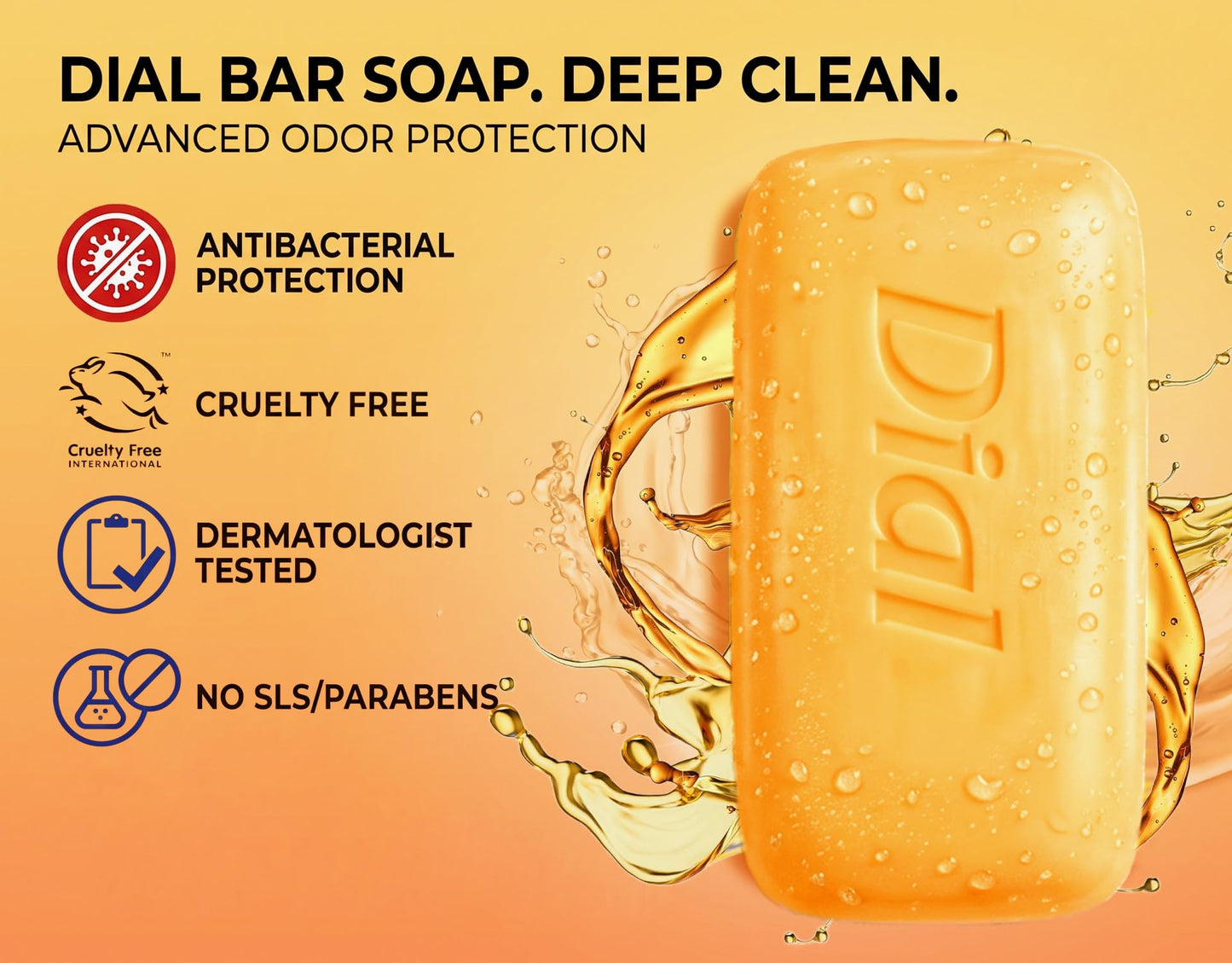 Dial Antibacterial Deodorant Bar Soap, Gold, Moisture Balance - 4 Ounce, 3 Bars (2 Pack) Beauty & Personal Care Dial