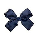 HAIRBOWS Girls' Grosgrain Scalloped Edge Bow with a Knot Wrap Center on a Clip, All Ages and Hair Types, 5 Inch Bow, Navy Beauty & Personal Care HAIRBOWS.COM