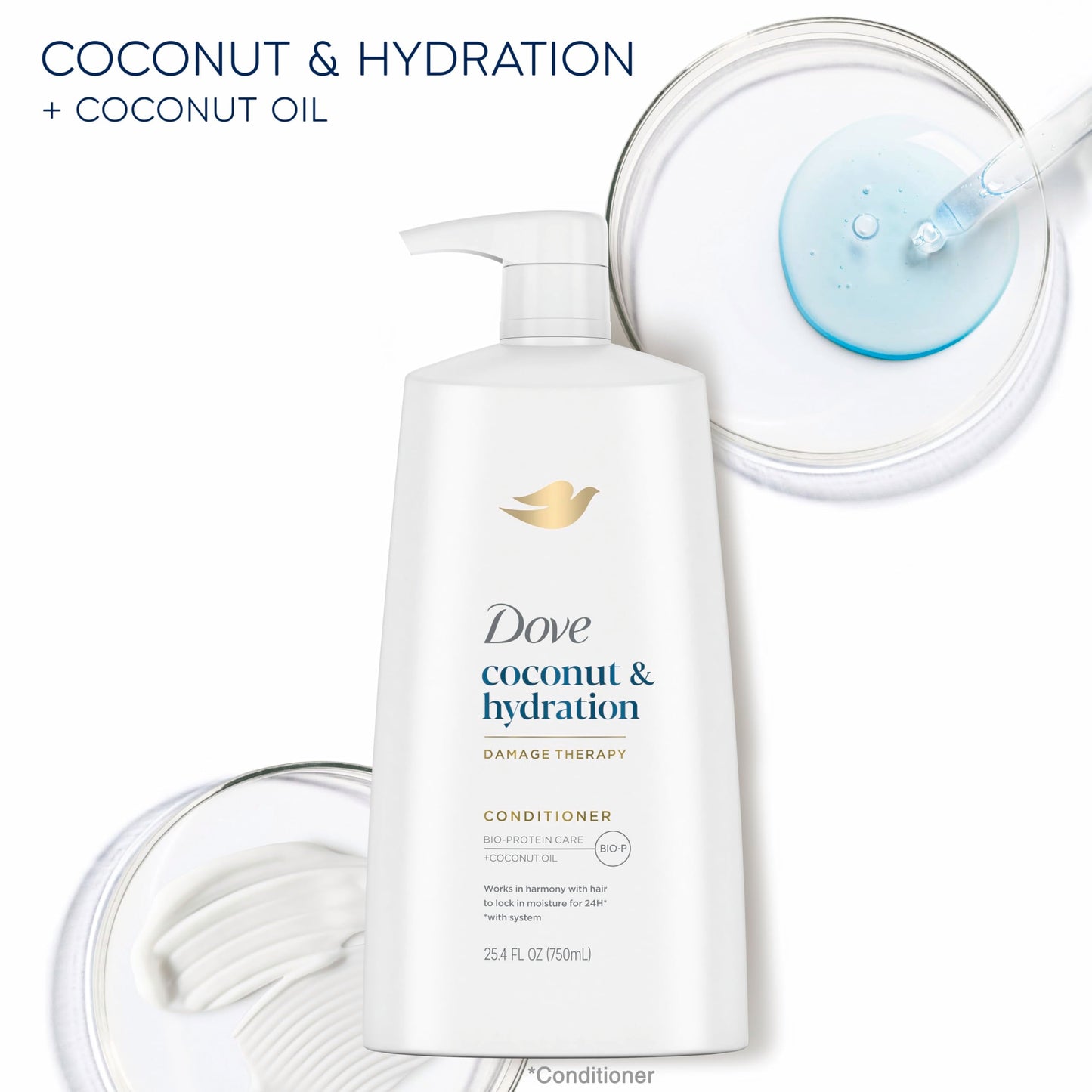 Dove Ultra Care Coconut & Hydration Conditioner for Dry Hair with Jojoba and Sweet Almond Oils, 25.4 oz Beauty & Personal Care Dove