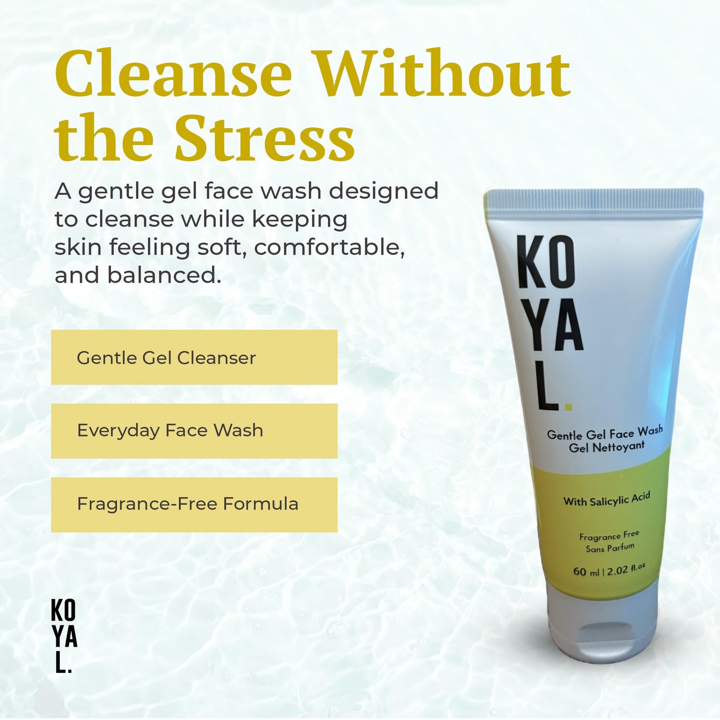 Koyal Beauty Gentle Gel Face Wash for Sensitive Skin - Hydrating Cleanser with Panthenol & Glycerin - Fragrance Free, Vegan, Sulfate Free - Face Wash Beauty & Personal Care Koyal