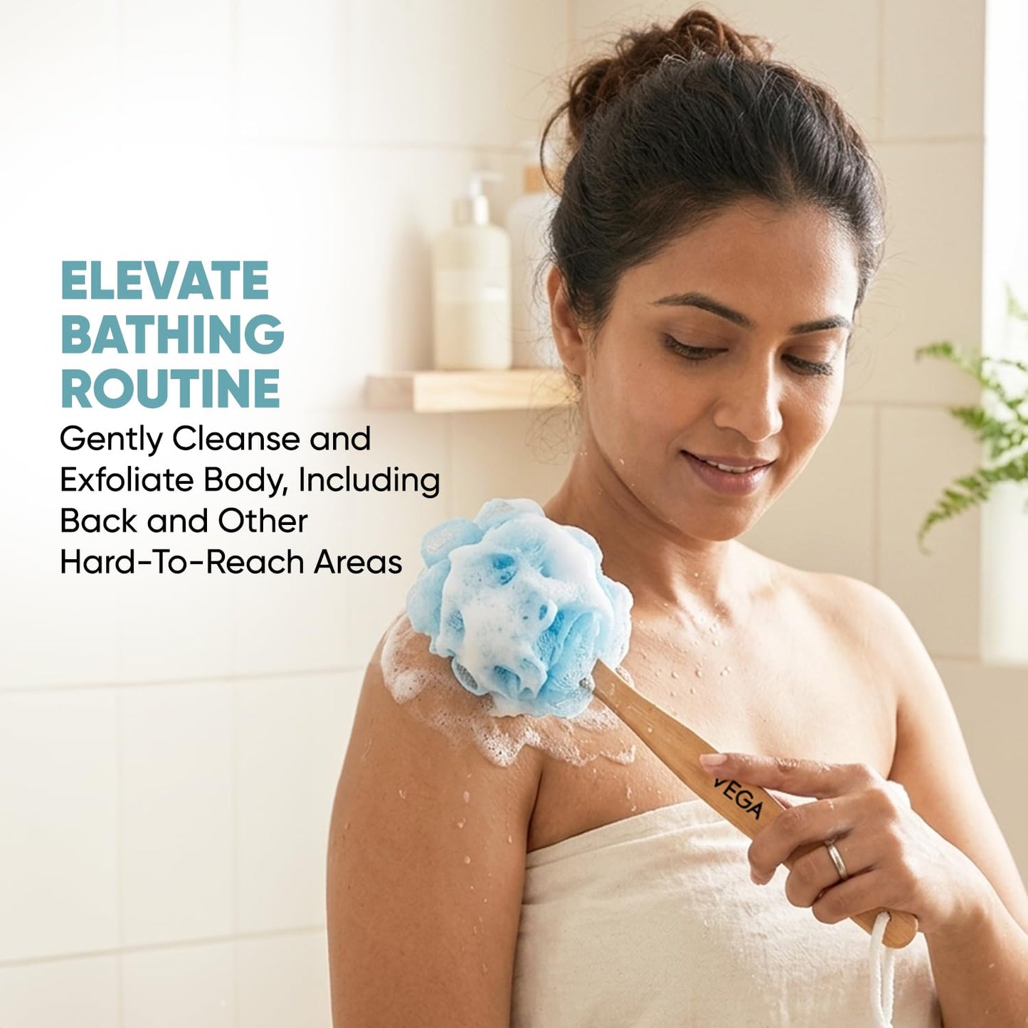 Vega Wooden Handle Bath Brush Beauty and Personal Care VEGA