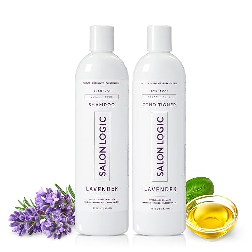 SalonLogic Everyday Clean & Pure Shampoo and Conditioner Set, Lavender - Salon Quality, Keratin treatment, Naturally Scented, Hydrating, Moisturizing Beauty & Personal Care SalonLogic