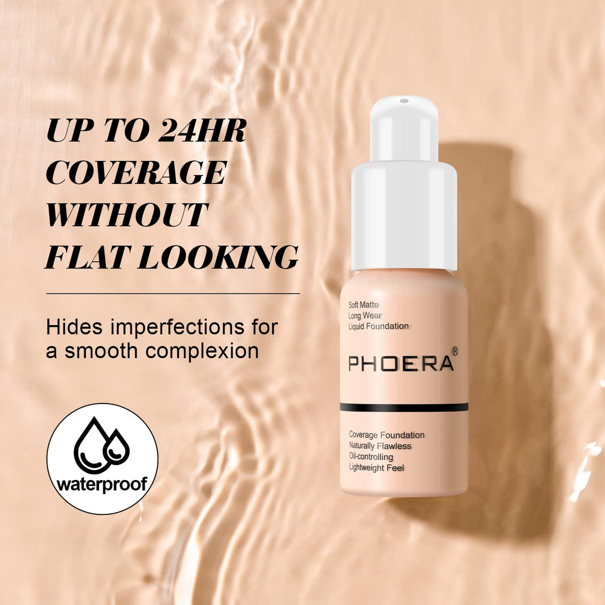 BestLand 2Pack PHOERA Foundation Full Coverage Liquid Foundation Cream - Long-lasting Lightweight Concealer - Oil-Free Formula - Natural Shade Beauty & Personal Care Hilareco
