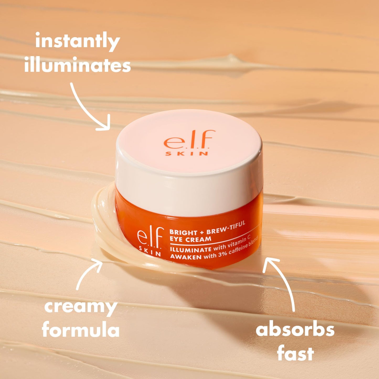 e.l.f. SKIN Bright + Brew-tiful Eye Cream Mini, Helps Brighten Appearance Of Undereye Dark Circles & Repair Puffiness, Vegan Beauty & Personal Care e.l.f.
