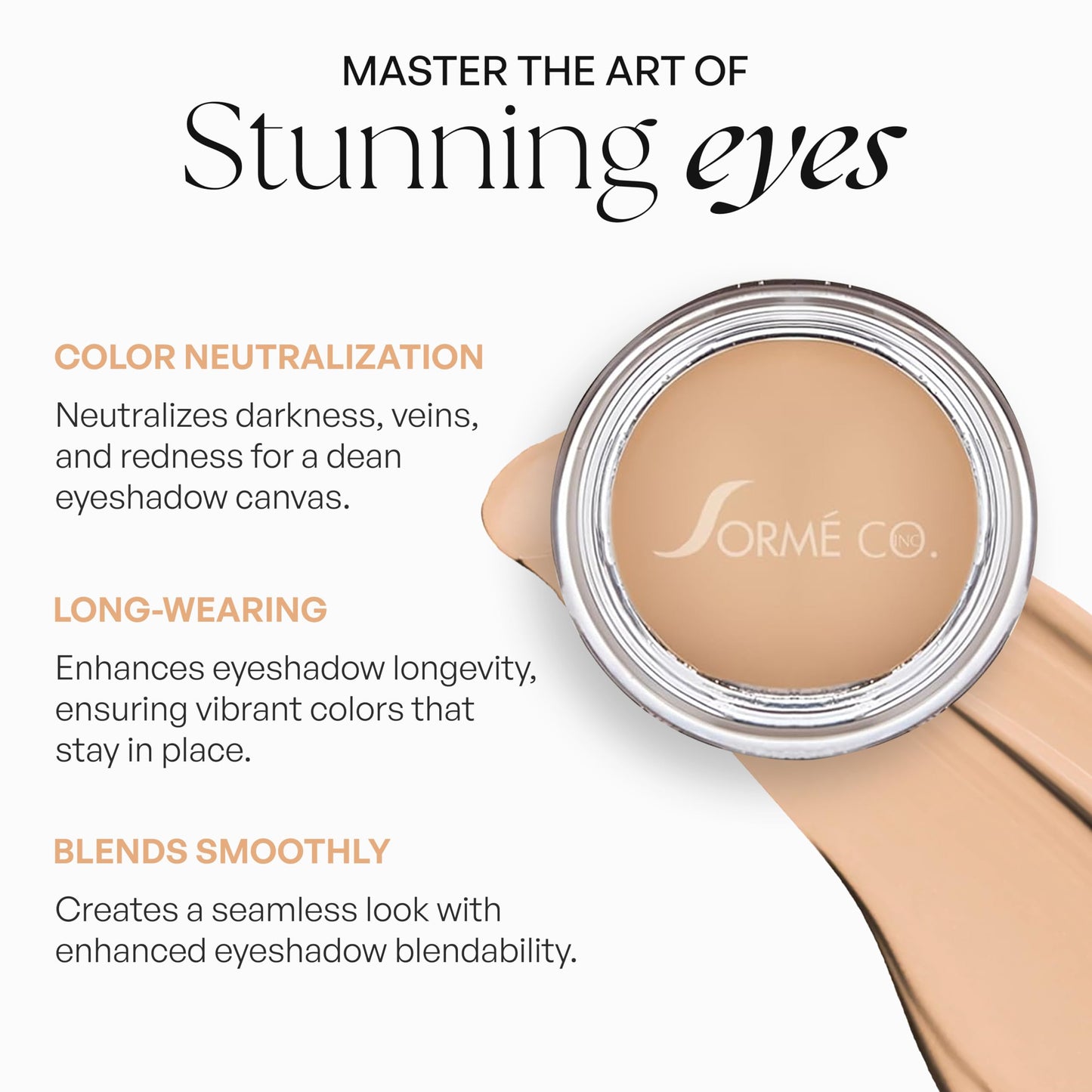 Sorme Cosmetics PRO Eyeshadow, All In One Eye Primer for Smooth and Crease-Resistant Eye Makeup, Waterproof and Long Lasting, Nude Translucent Shade… Beauty & Personal Care SORMÉ