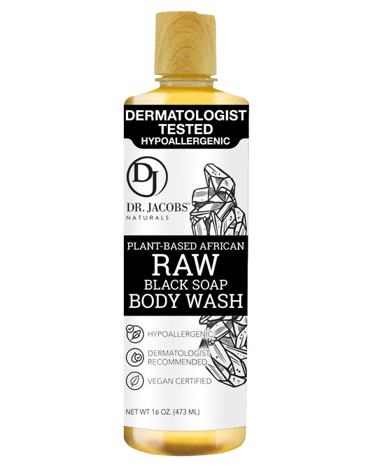 Dr Jacobs Naturals Authentic African Raw Black Soap, All-In-One Cleanser for Face Wash, Sensitive Skin Body Wash, Shampoo, Shaving Soap | Shea Butter Beauty & Personal Care DR.JACOBS NATURALS