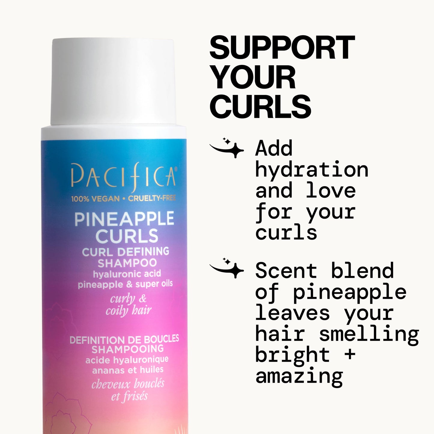 Pacifica Pineapple Curls Shampoo & Conditioner Set - Curl Defining Hair Care for Curly & Coily Hair, Enhances Bounce & Reduces Frizz Sulfate Free Beauty & Personal Care Pacifica