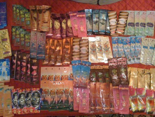 50 New Assorted Indoor Tanning Bed Lotion Packets Samples Packetes Beauty & Personal Care Supre