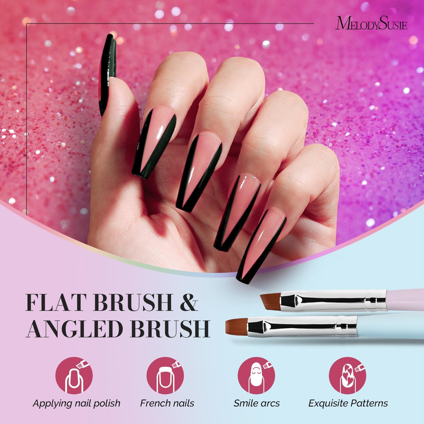 MelodySusie Nail Art Brushes Set,6pcs Nail Art Design Pen Painting Tools with Extension Gel Brush, Polish Brush, Builder Brush,Liner Brush, Carved Beauty and Personal Care MelodySusie