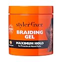 Red by Kiss Braiding Gel Maximum Hold Styler Fixer for Box Braids & Cornrows, Hydrating, Conditioning, Long-Lasting Frizz Control, 4C Moisturizing Beauty & Personal Care Red by Kiss