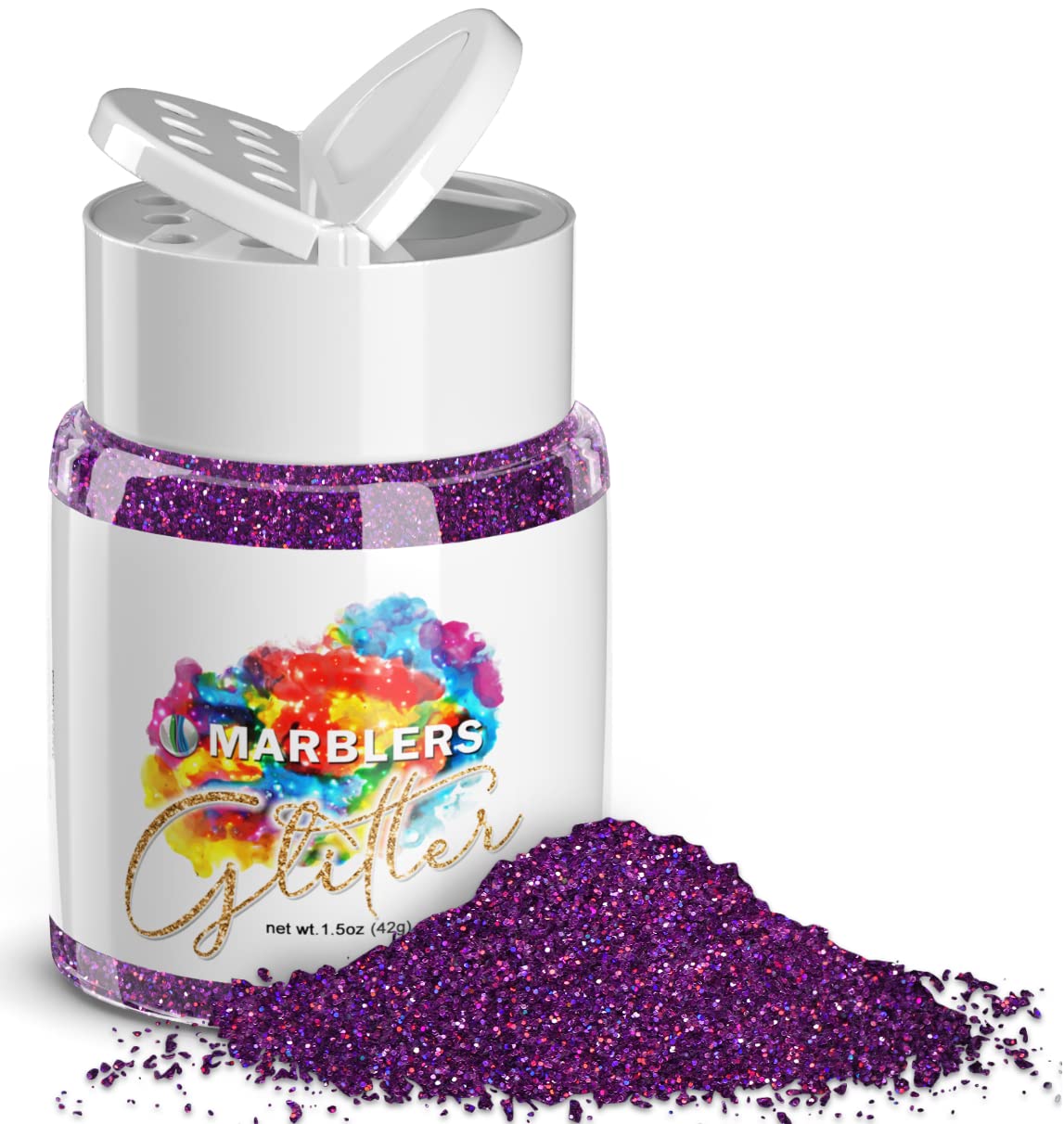 MARBLERS Holographic Glitter [Holo Magenta] 1.5oz (42g) | Fine | Non-Toxic, Vegan, Cruelty-Free | Face, Body, Eyeshadow, Hair, Festival, Party Makeup Beauty & Personal Care MARBLERS