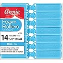Annie Salon Style Small Foam Hair Rollers - 5/8" Blue - 14 Piece Set - Soft Heat-less Hair Curling Tools Beauty & Personal Care Annie