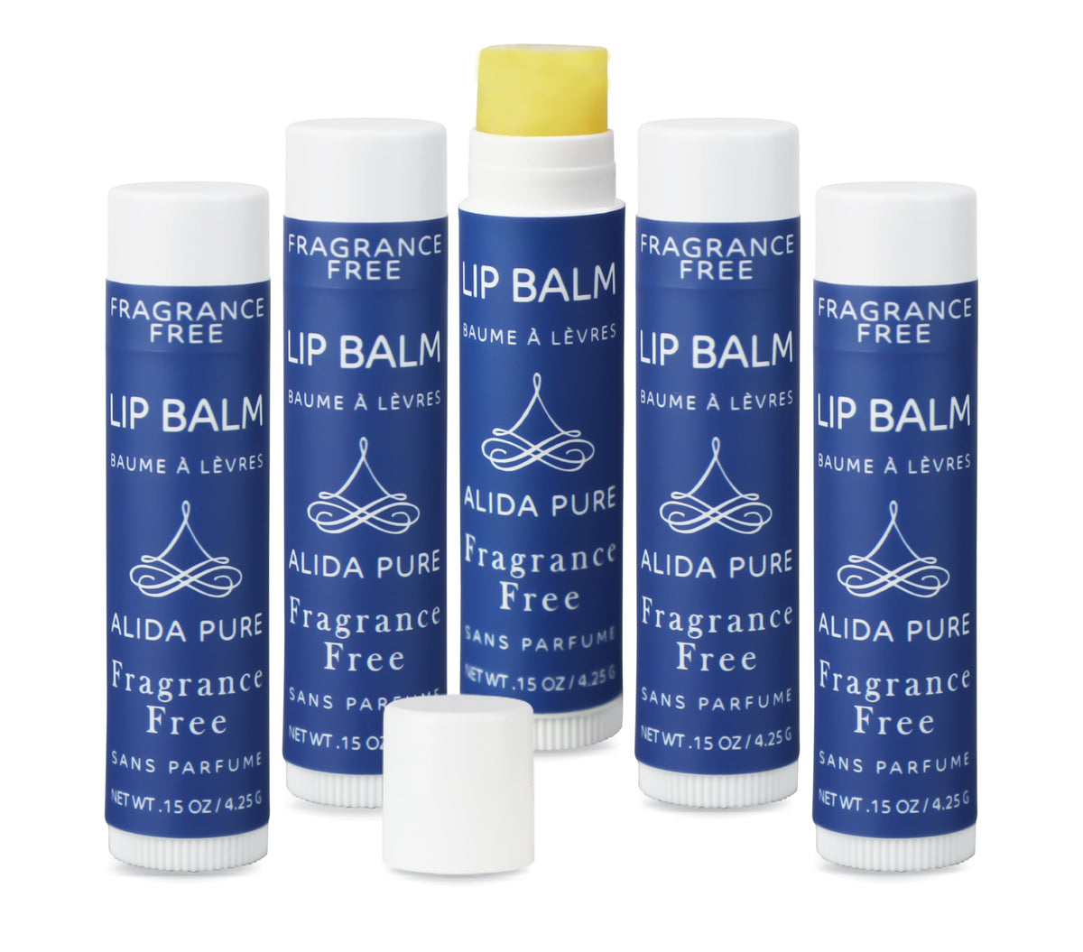 ALIDA PURE Fragrance Free Lip Balm, Vegan Set, Unscented, No Flavor, Beeswax Free, Organic Jojoba and, Avocado Oil, Vitamin E, Natural Moisturizer Beauty & Personal Care ALIDA PURE
