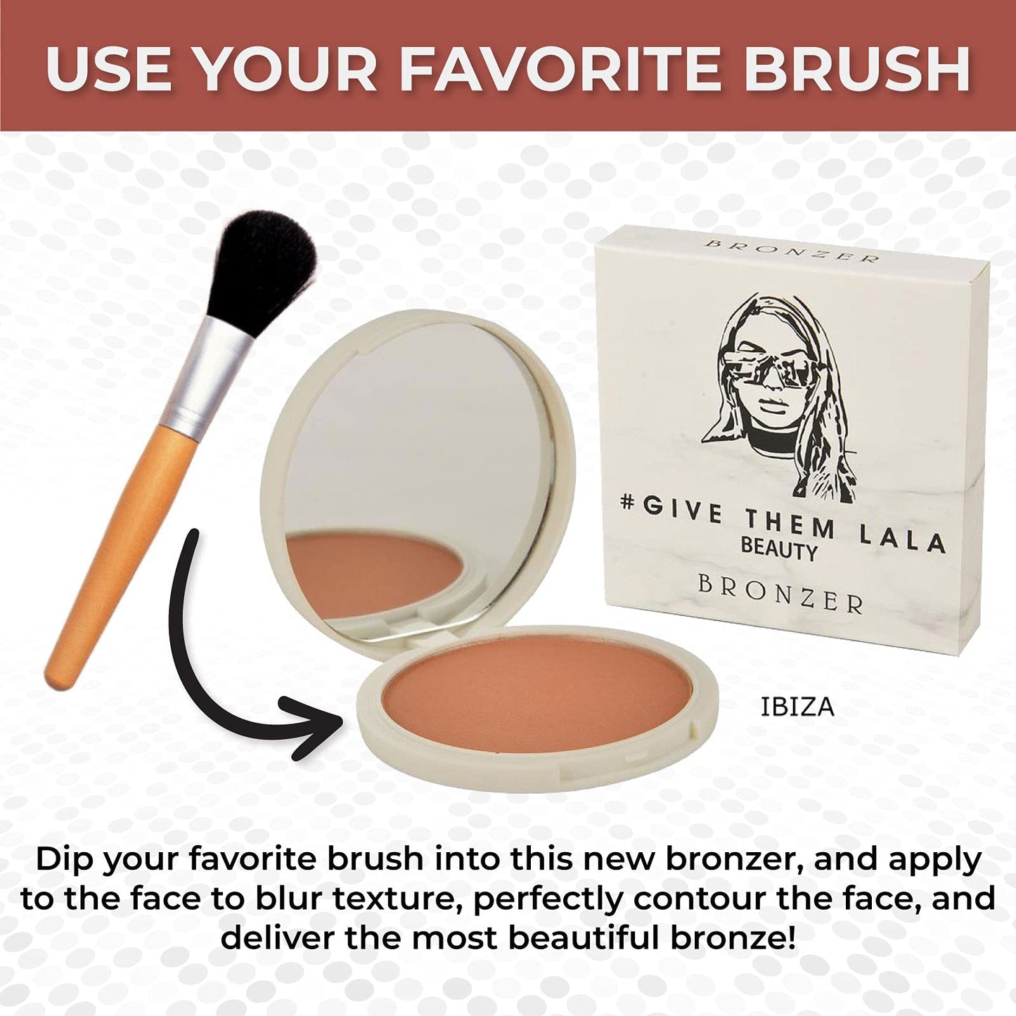 GIVE THEM LALA BEAUTY Bronzer Powder - BARBADOS Tan Color Butter Bronzer - Luxurious Matte Bronzer Available in Four Shades - Cruelty Free Face Beauty & Personal Care GIVE THEM LALA