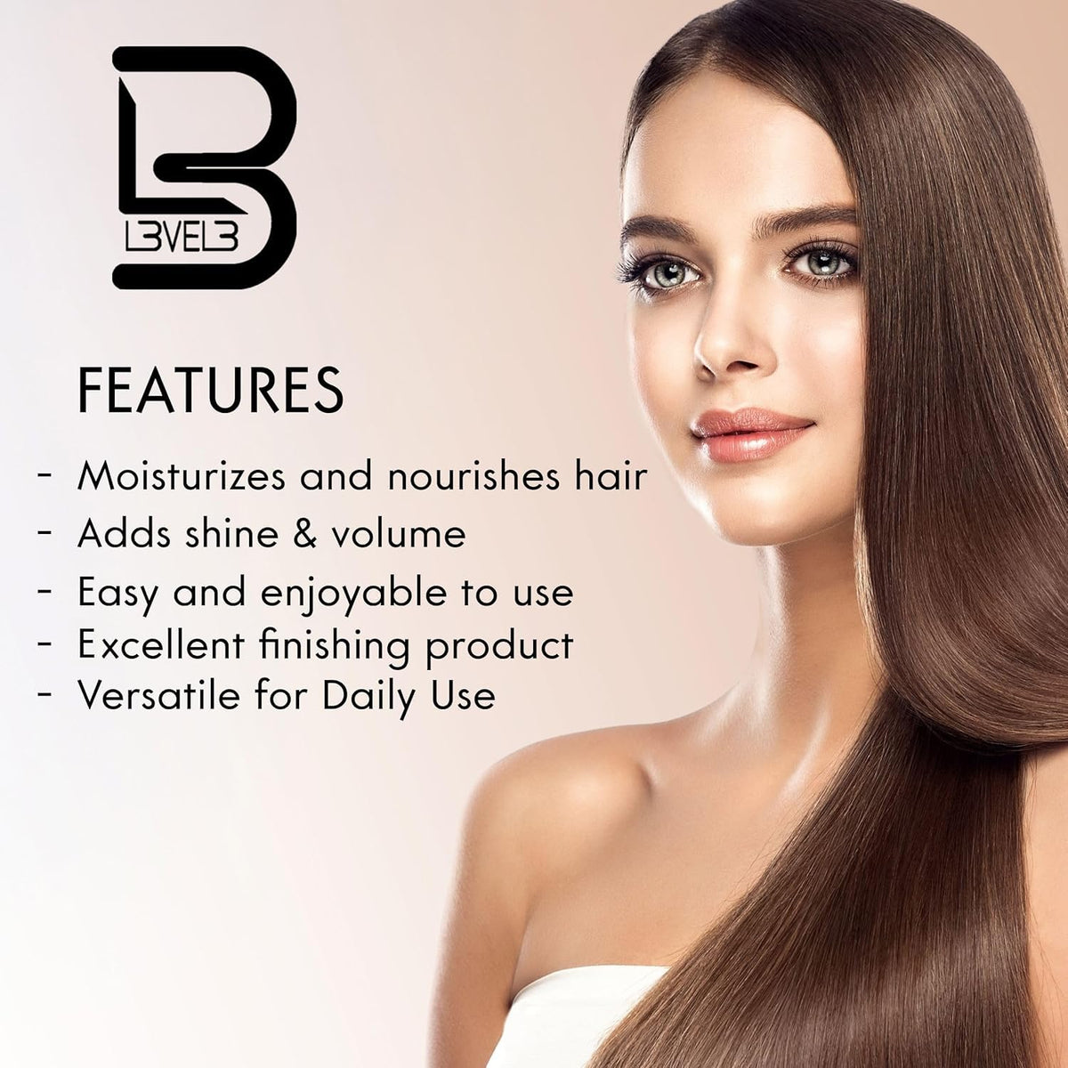 L3 Level 3 Sulfate-Free Hair Shampoo, Anti Frizz, 16.9 oz