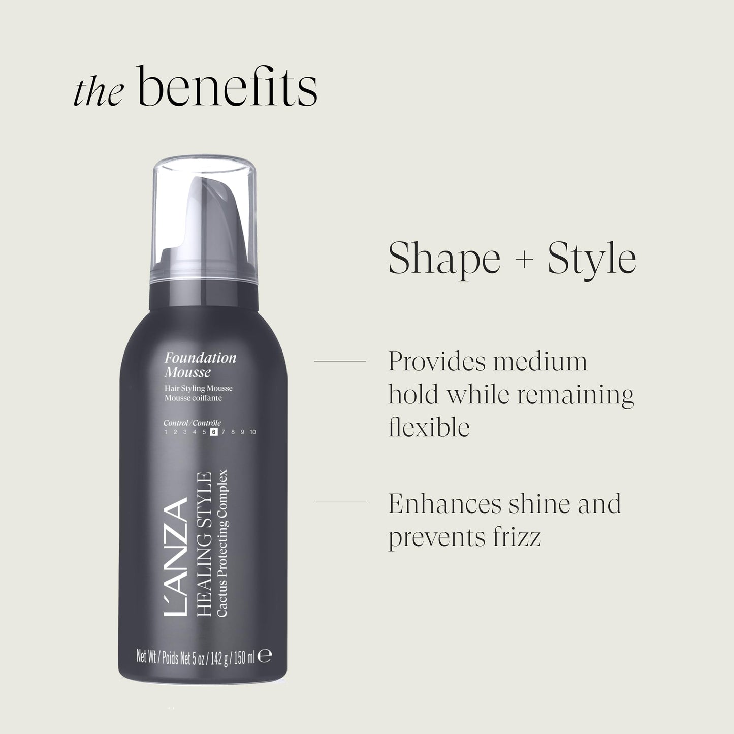 L'ANZA Healing Style Foundation Mousse with Medium Hold Effect, Refreshes and Moisturises Hair and Scalp, With Advanced Control Technology, Non-drying Beauty & Personal Care L’ANZA